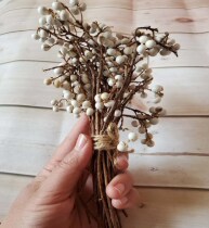 Natural small white fruit dried flower diy hand-made wreath with flower material Nordic style hipster decoration dry branches