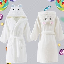 Japanese childrens bathrobe boys and girls cotton towel cartoon bath towel cloak thin padded bathrobe
