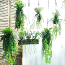 Simulation of ferns indoor hanging forest landscape landscape green planting aerial hanging ornaments hanging floral restaurant decoration