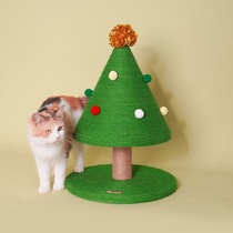 New year small Christmas tree cat climbing frame green cat scratch board Christmas limited grinding claw resistant elk cat toy