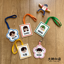 Korea ins kindergarten primary school children embroidery name brand name custom mommy bag bag pendant