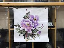 National quintessence purple peony blossom rich peony picture pure hand-painted flower and bird painting Feng Shui Chinese painting painting porch decorative painting