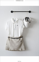 Golf clothing womens short sleeve Korean version of Joker age reduction pleated skirt sports anti-wear skirt tennis skirt