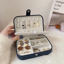 Large capacity jewelry storage box female portable simple exquisite jewelry box double necklace ring jewelry box display rack