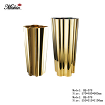 Stainless steel Vase ornaments luxury floor metal flowerpot wave big flower Creative Star dried flower flower arrangement bucket