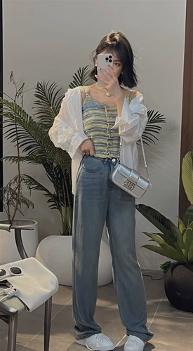 Чикм*сс бренд Большой двоюродный брат Laisle Tiansi Jeans Широкие брюки