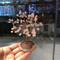 Natural pink crystal violet topaz tree emerald jewelry agate ornaments home gift car car peach tree