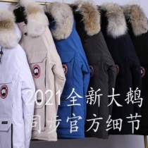 2021 new version of the big goose down jacket synchronous official details Canadian wolf hair winter mens and womens expedition long