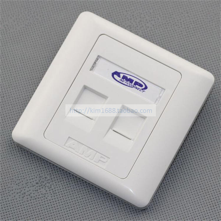 AMP Network Panel 86 Computer Telephone Wall Socket RJ45/RJ11 Single and Double Port Network Wire Information Socket