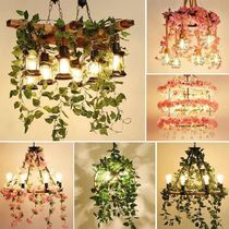 Plant creative antique decoration chandelier flower bar hotpot restaurant net diffuse cafe net red theme art museum lamp