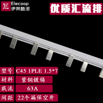 1P leakage circuit breaker 63A copper connection 1 5 thick*7mm copper row C45 DZ47LE bus terminal block