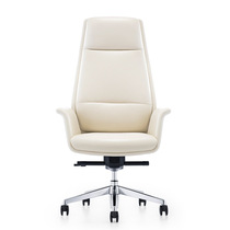 Boss leather chair Big chair Cowhide chair Fashion white executive office chair President computer chair Swivel chair