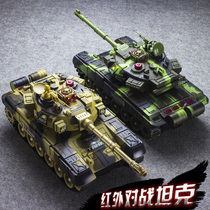 Remote control tank car boy toy can transmit infrared battle Children electric model car Rechargeable Wireless