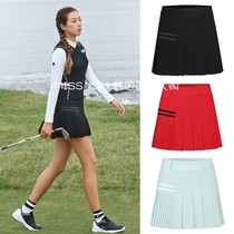 South Korea DESCENTE Disant 21 autumn golf uniform Womens Bar stitching pleated skirt skirt