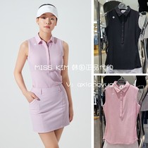 South Korea DESCENTE DISANTE 21 summer golf suit women lapel stretch slim sleeveless T-shirt