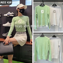 Korea FOOTJOY golf suit women 21 autumn golf round neck breathable elastic simple sports top