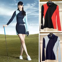 Korea W ANGLE special 20 early autumn golf suit womens lapel collar color slim stretch long sleeve T-shirt