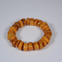 Antique antique collectibles old objects Amber bag Old Fidelity Qing Dynasty bucket beads shaped old beeswax wingband bracelet