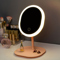 LED makeup mirror with lamp desktop supplementary light mirror Net Red Beauty Mirror student girl heart luminous mirror
