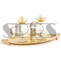  Catholic relics Imported from Italy church liturgical supplies Hand-painted olive leaf glass wine bottle 524