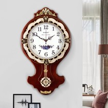 American hung clock Living room Home mute clocks solid wood big number Decorative Clock Brief fashion Atmospheric European-style hanging 5x