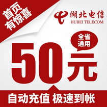 Hubei Telecom 50 yuan mobile phone charge recharge automatic fast charge instant to the account fast to the account direct charge