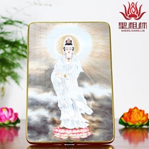 The knot Ink ink and wash Guanyin white dress Guanyin Nan no Guanyin Bodhisattva portrait set-up frame Crystal Buddha statue hanging picture