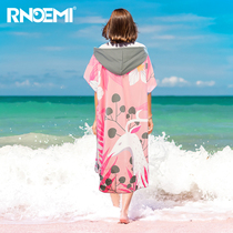 Quick-drying bathrobe swimming towel cloak change cloak can wear bath towel female suction Towel Hot Spring diving beach towel