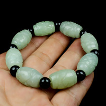 Mens and womens jade bracelet natural jade mens transfer beads when running hand string jade jewelry with certificate