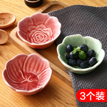  3 packs of Nordic ceramic saucers Dipping saucers Household Japanese seasoning saucers Creative vinegar saucers Soy sauce saucers Small dishes