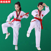 Taekwondo clothing children polyester cotton girls adult Boy performance Beginner school training uniform Taekwondo clothing