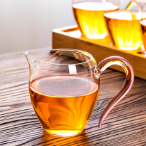 Japanese handmade high temperature resistant glass Road Cup transparent Tea Sea large tea divider color handle thick male Cup