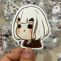 Custom-made special-shaped cartoon stickers hand account stickers double transparent and paper Pearl paper DIY custom fog face