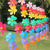 Windmill string decoration outdoor rotating cable flower finished Shanghai kindergarten outdoor string windmill decoration hanging string
