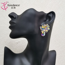 yundance Rhyme Dance New National Standard Modern Latin Dance Accessories Earrings Earrings Swarovski O Diamond