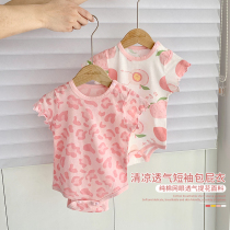 Girl Short Sleeve Triangle Khaclothes 2022 New Pyjamas Newborn Bag Farting Summer Baby Baby Climbing