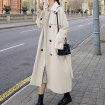 Autumn and winter Bi into boutique trench coat Womens Small man long autumn 2021 British style temperament coat tide