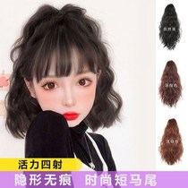 Wig ponytail female short curly hair grab clip short Net red high ponytail natural corn hot tie type fake ponytail