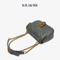 KILI & MK Premium sense big brand luxury leather diamond chain bag female 2021 New crossbody small square bag