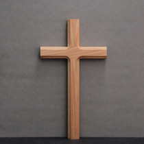  Solid wood beech wood cross Home decoration wall hanging gift 27 cm Living room fellowship Gospel gift