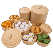 Simulation steamer snacks early House food mini buns zongzi pizza childrens toys girls kitchen 3