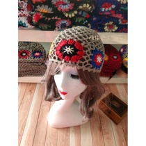 Handmade crochet hat vintage forest hat sunshade hat crochet flower piece stitching female hat spring and summer ethnic style