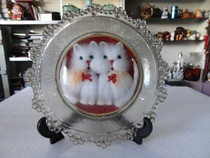 Antique Collection boutique 80 s white cat glaze ornaments