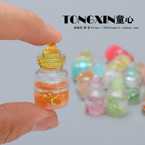 Cute doll house play house bo11 kitchen props mini food play luminous small bottle model decoration small toy