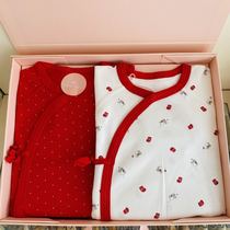 YEEHOO Yings male and female baby 100-day full moon gift box four-season jumpsuit Chinese red gift box