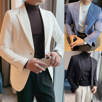 Suit mens casual English style slim body Korean trend Ruffian handsome small suit business dress jacket white coat