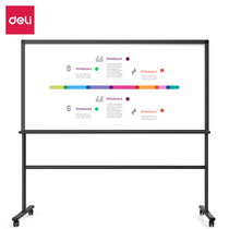 New Del 8739 tempered glass large bracket type white board mobile magnetic writing board 90 * 180cm