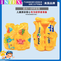 INTEX childrens inflatable vest baby swimming life jacket vest beginner swimming equipment buoyancy swimsuit swimming ring