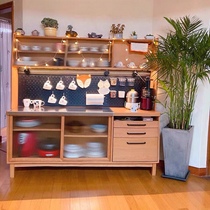 Copenhagen Cabinet sideboard solid wood Japanese-style integrated Wall High cabinet Cabinet Cabinet Nordic tea cabinet wine cabinet large size