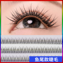 Grafting false eyelashes womens single cluster natural simulation dense net red beginner self-adhesive Fishtail hair beauty eyelashes